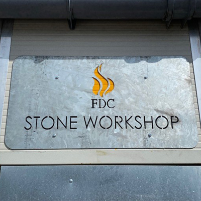 About us Stone Workshop Sign