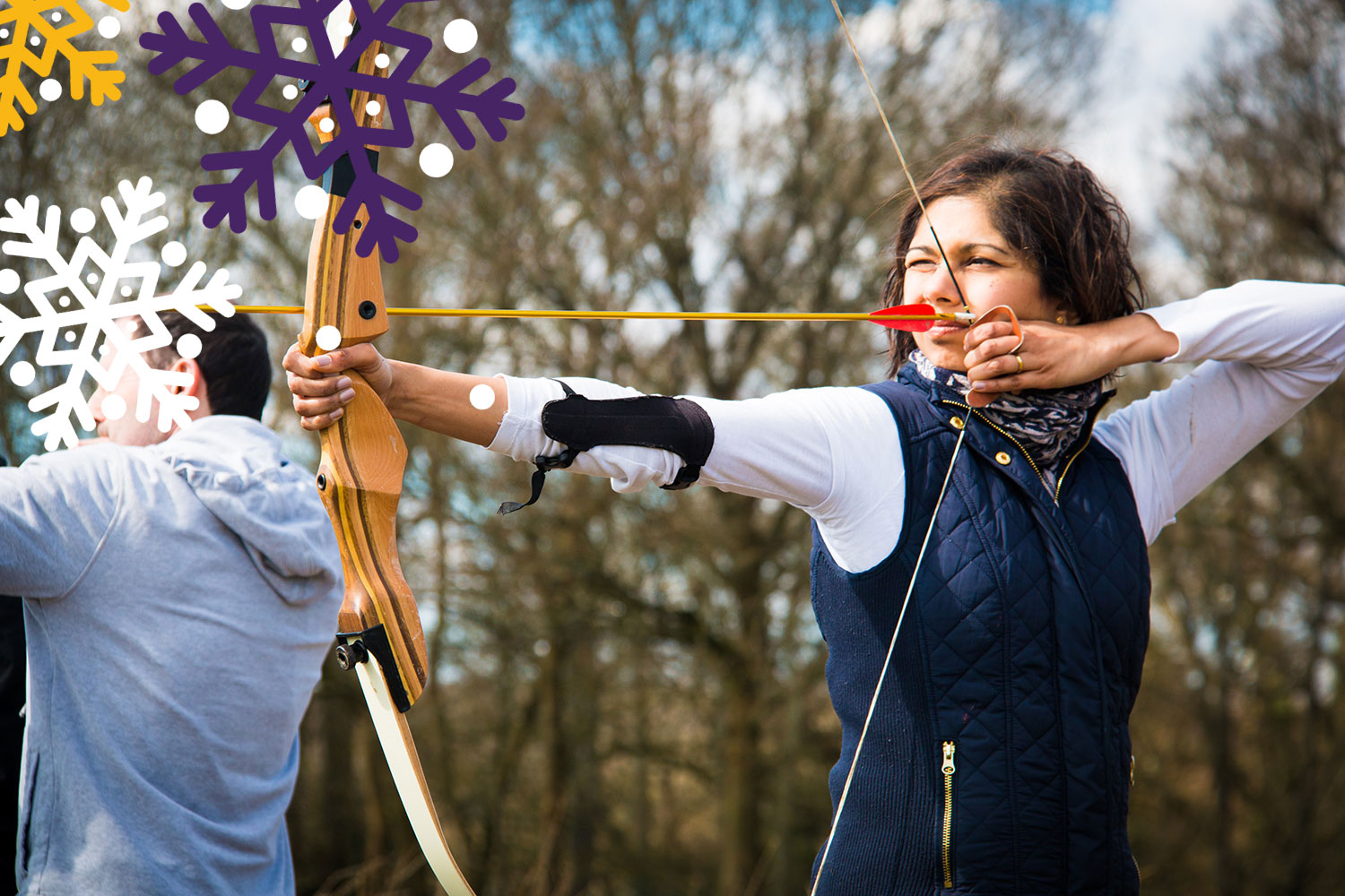 Christmas parties in the great outdoors can include activities like archery