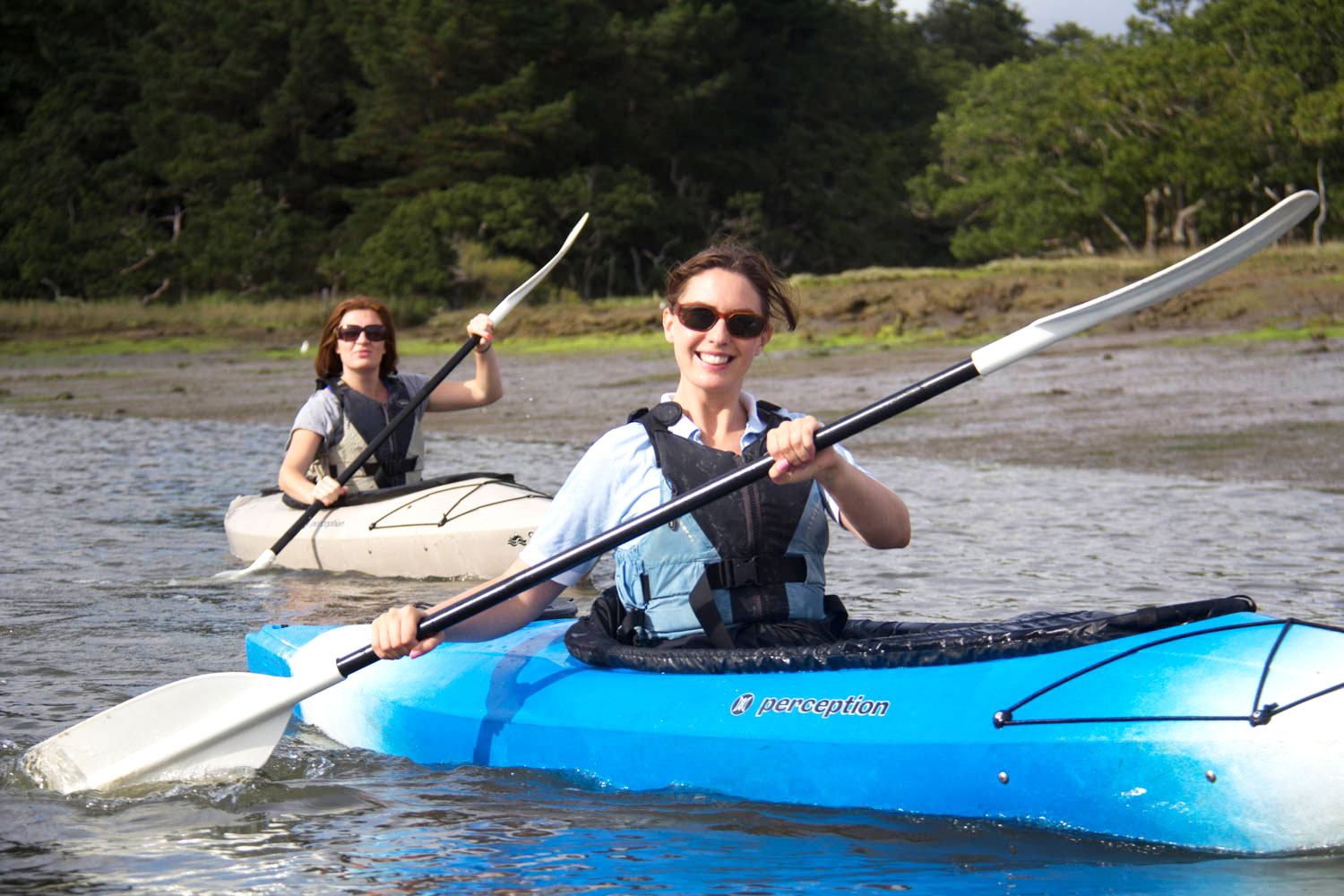 A couple of friends enjoying one of our Ladies Only Paddles on the Beaulieu River.