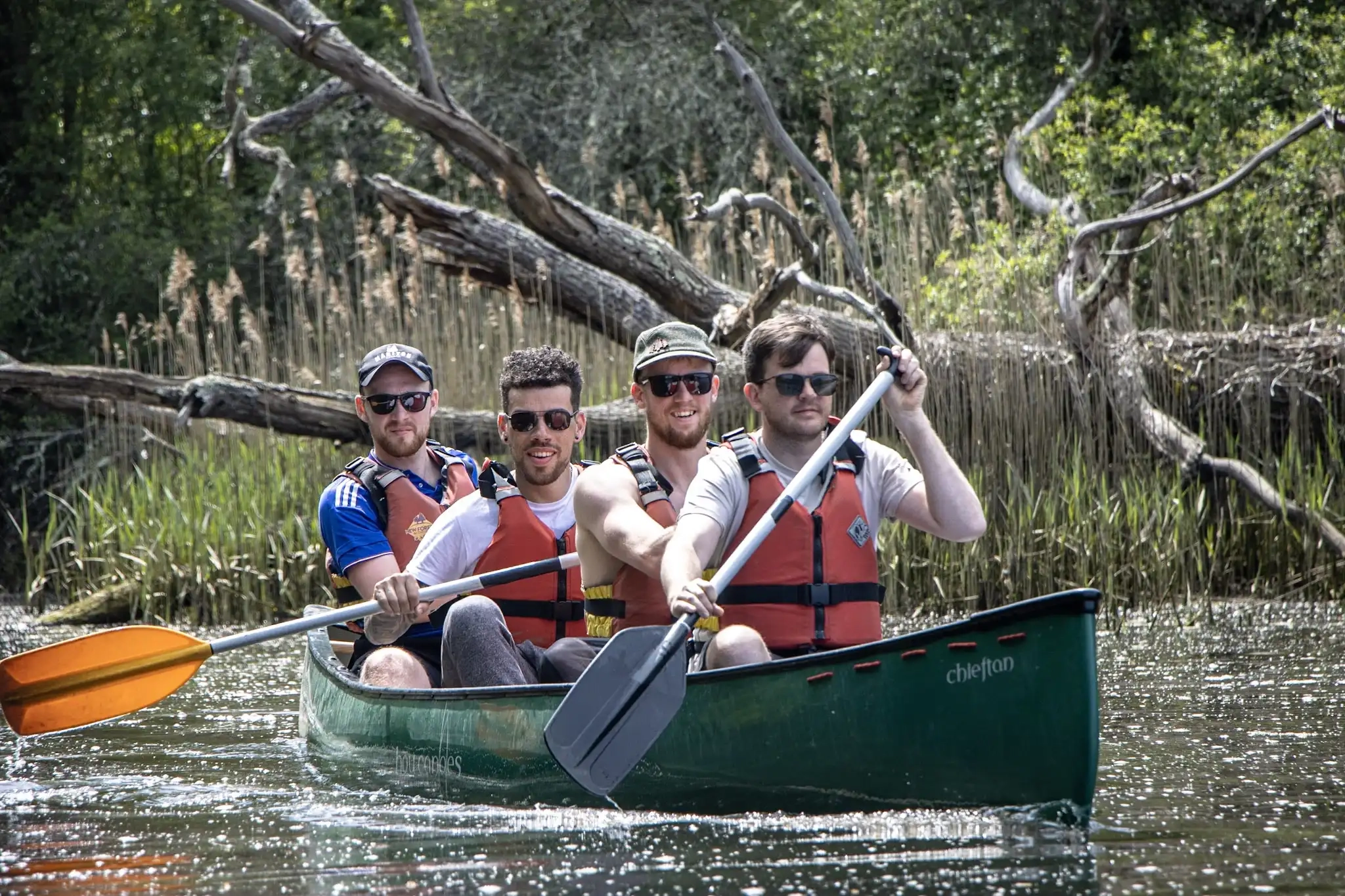 Canoe and kayak tours for stag parties.