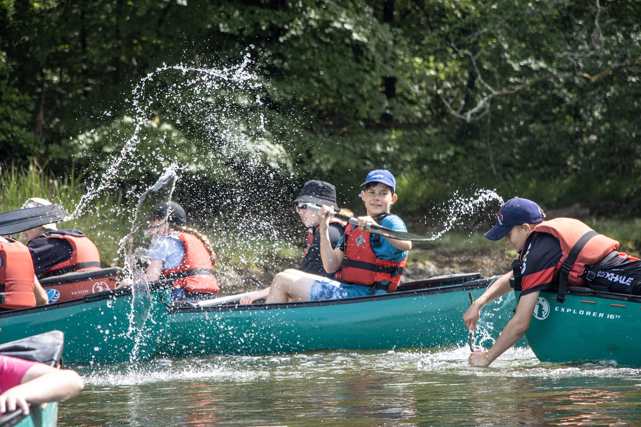 Youth groups enjoying canoe and kayak tours on the Beaulieu River