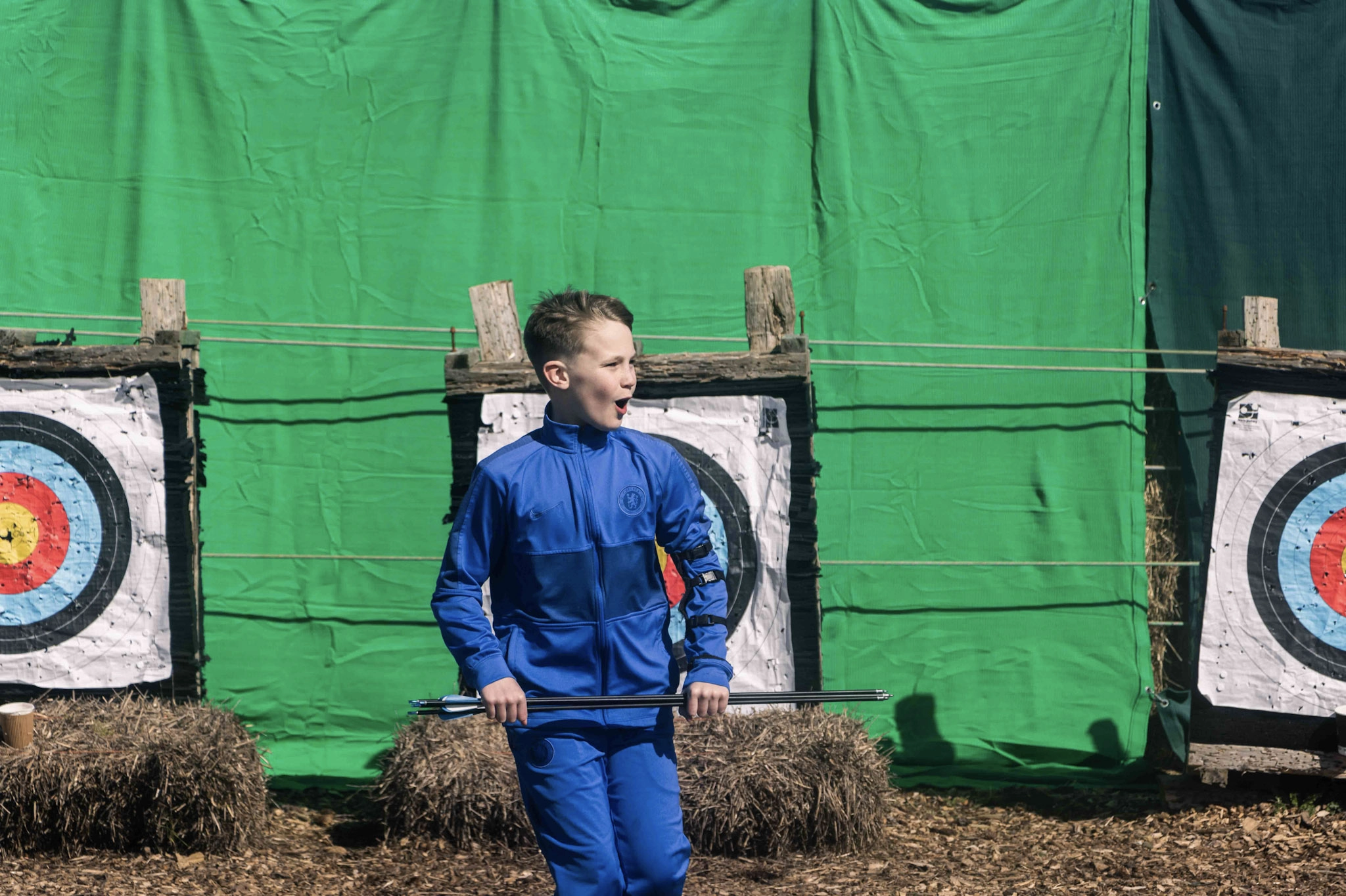 Archery at a woodland holiday camp