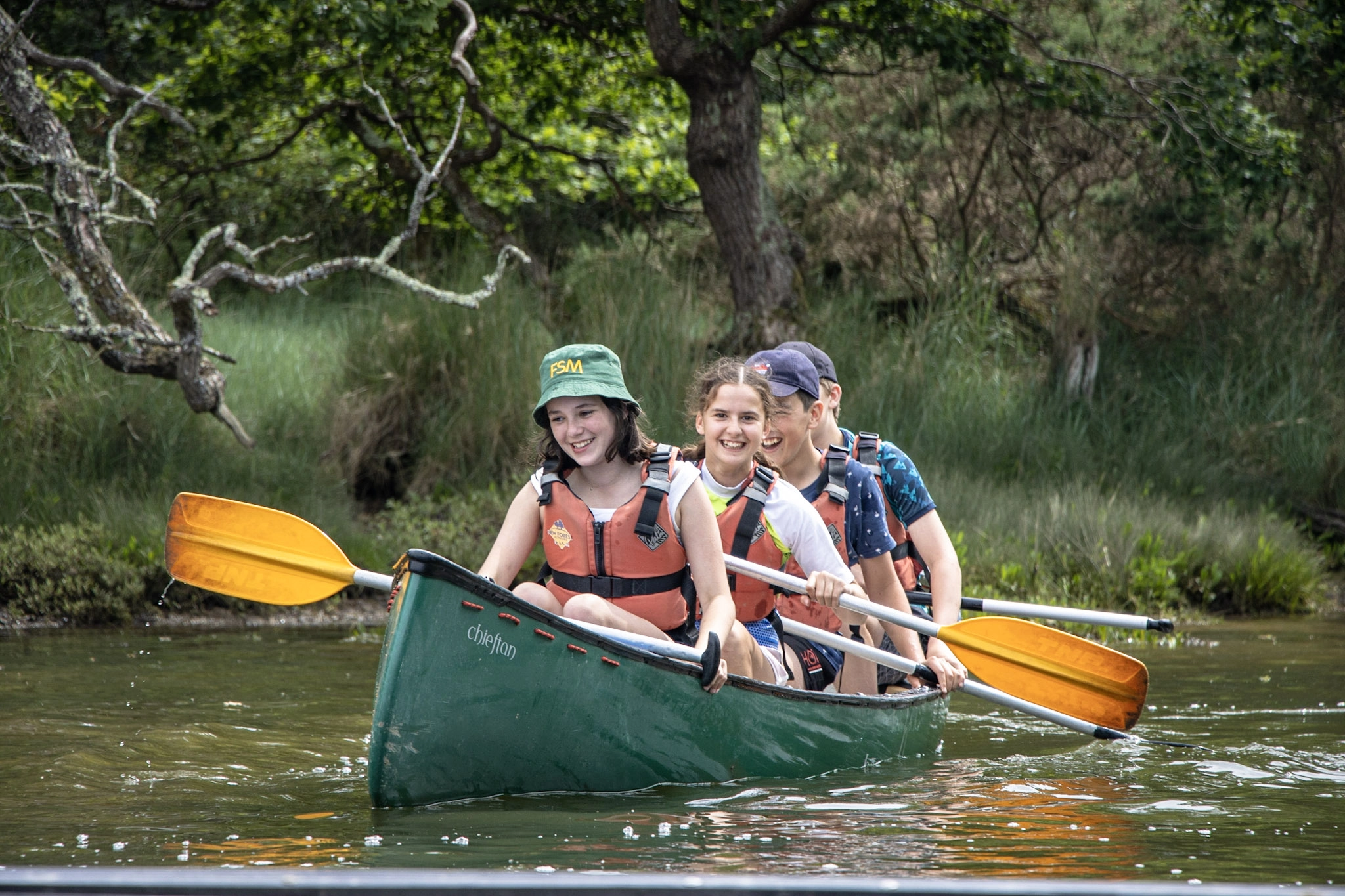 Family Canoeing on the Beaulieu River.