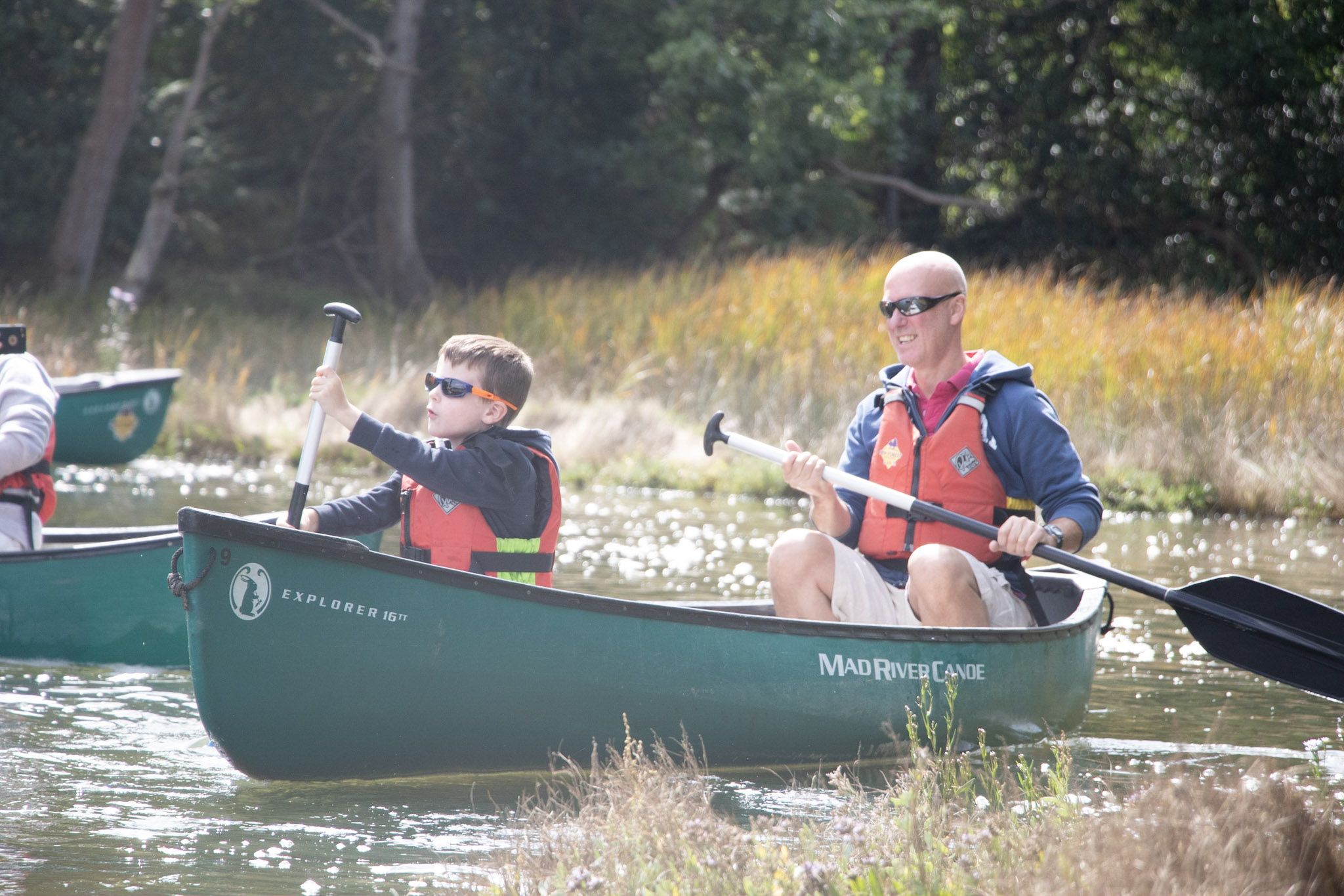 A family paddling on the Beaulieu River as a Mother's Day treat