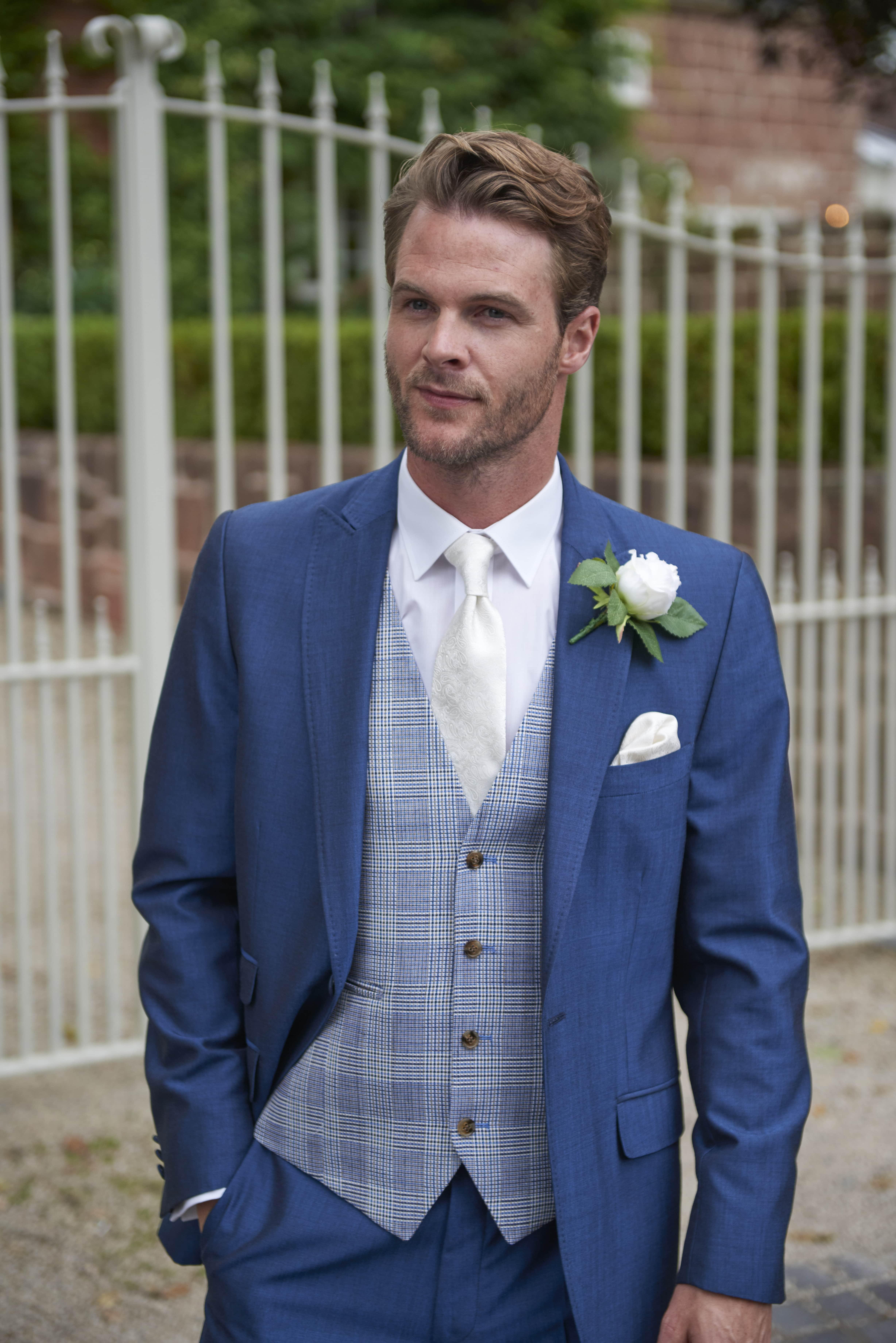 grey and navy blue wedding suits