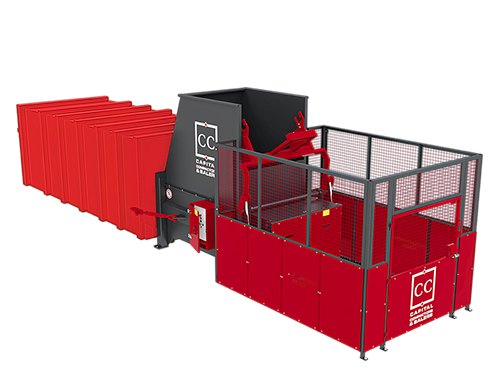 CS3 Static Waste Compactor with Rear Bin Lift and Personnel Safety Enclosure