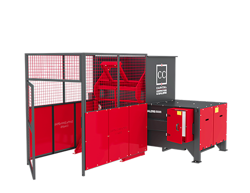 CS3 Static Waste Compactor with Side Bin Lift and Personnel Safety Enclosure
