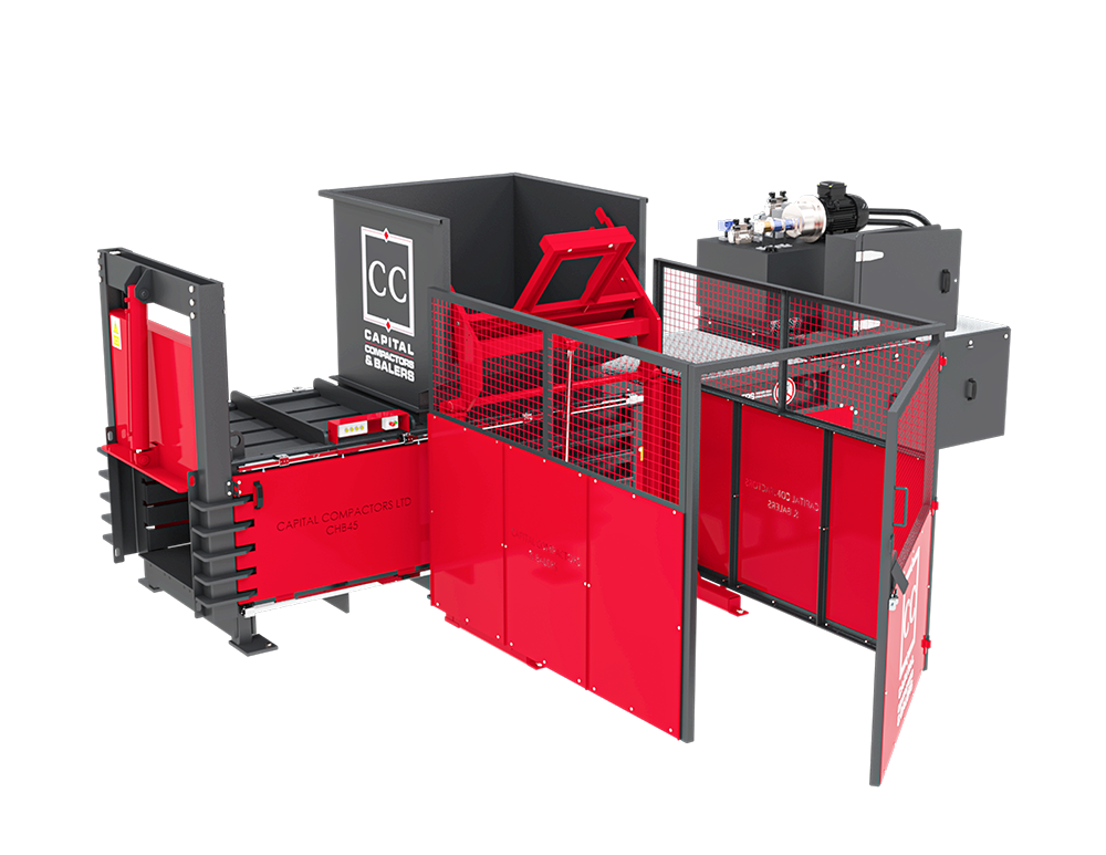 CHB45 horizontal baling press with bin lifter