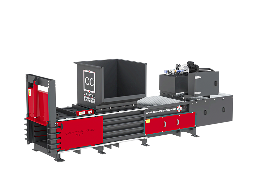 CHB45 horizontal baling press with bulk loading hopper