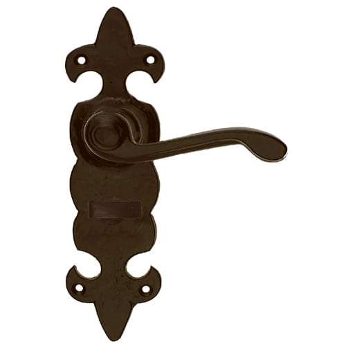 BA21WC BLACK ANTIQUE FLEUR-DE-LYS BATHROOM LEVER