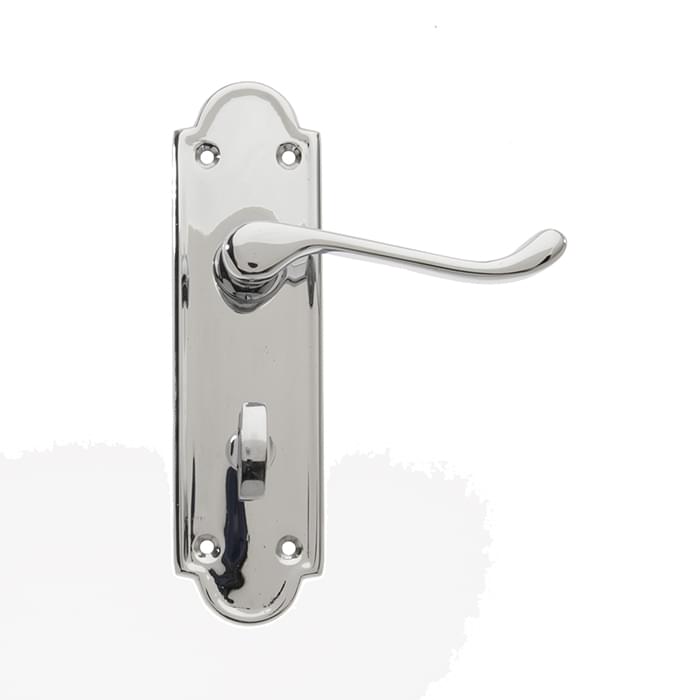 AD33 CHROME 'ASH TREE' BATHROOM LEVER LOCK