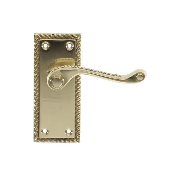 GEORGIAN LEVER LATCH POL. BRASS