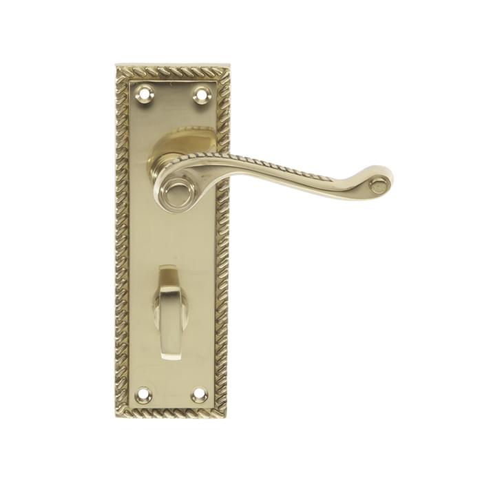 GEORGIAN BATHROOM LEVER POL. BRASS