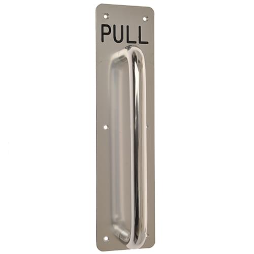 7048 150MM PAA PULL HANDLE ON PLATE ENGRAVED 'PULL'