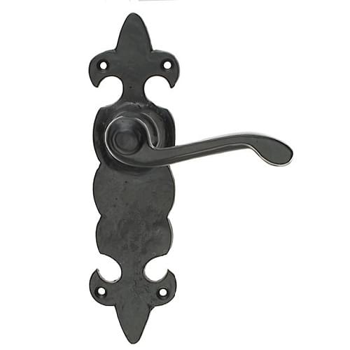 BA22 BLACK ANTIQUE 'FLEUR-DE-LYS' LEVER LATCH