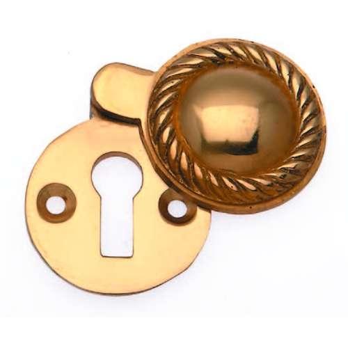GEORGIAN ESCUTCHEON COVERED POL .BRASS