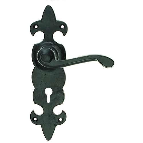 BA21 BLACK ANTIQUE 'FLEUR-DE-LYS' LEVER LOCK