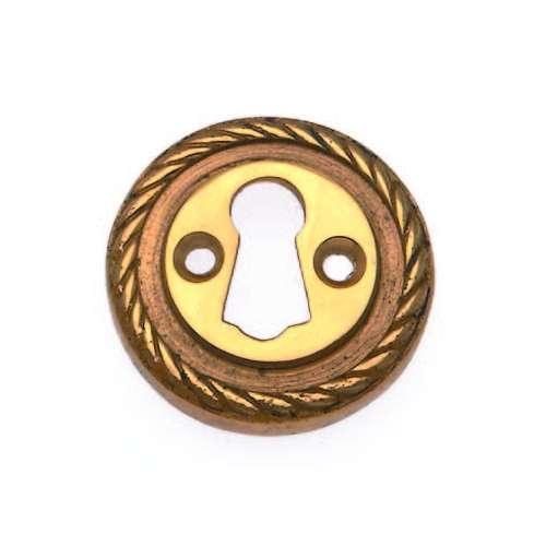GEORGIAN ESCUTCHEON OPEN POL. BRASS