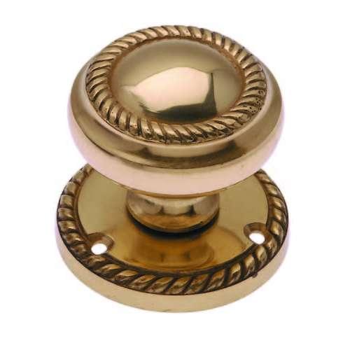 GEORGIAN MORTICE KNOB POL. BRASS