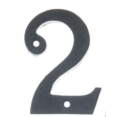 BAN BLACK ANTIQUE 75MM NUMERAL '2'