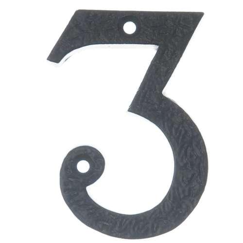 BAN BLACK ANTIQUE 75MM NUMERAL '3'