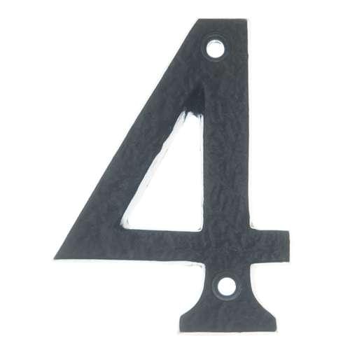 BAN BLACK ANTIQUE 75MM NUMERAL '4'