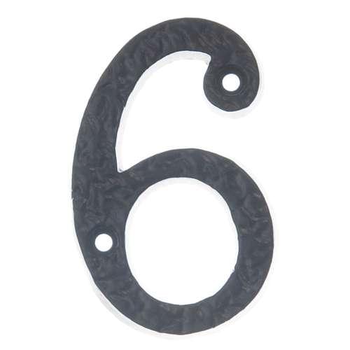 BAN BLACK ANTIQUE 75MM NUMERAL '6'