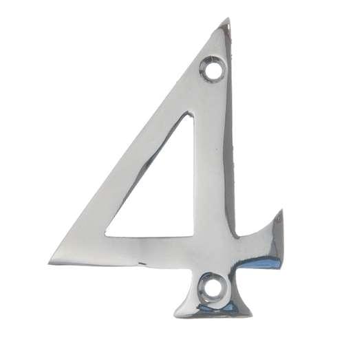 N204 50MM CHROME NUMERAL 4