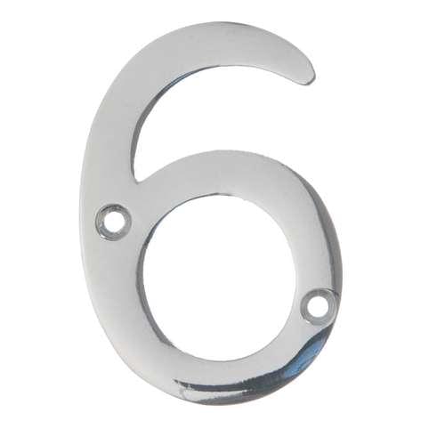 N206 50MM CHROME NUMERAL 6