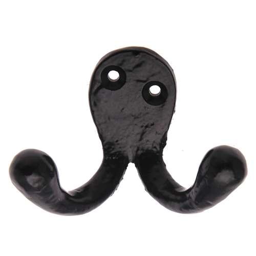 BA19.2 BLACK ANTIQUE DOUBLE WARDROBE HOOK