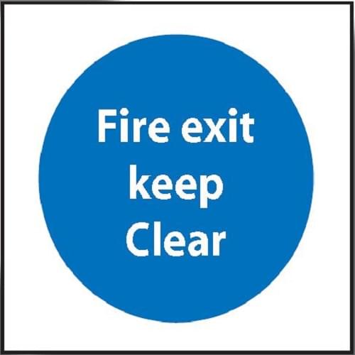 FS35 300 X 300MM FIRE EXIT KEEP CLEAR