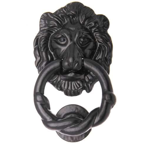 BA50 BLACK ANTIQUE LION HEAD KNOCKER