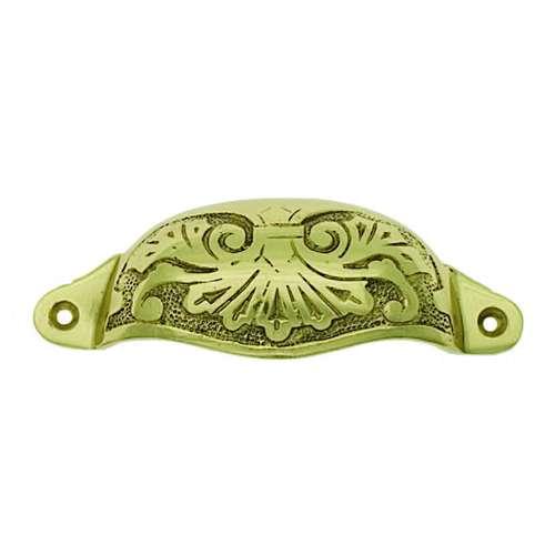 7020 POL. BRASS DRAWER PULL 'ORNATE'