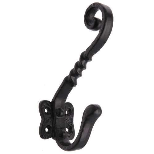 BA18 BLACK ANTIQUE TWISTED HAT & COAT HOOK