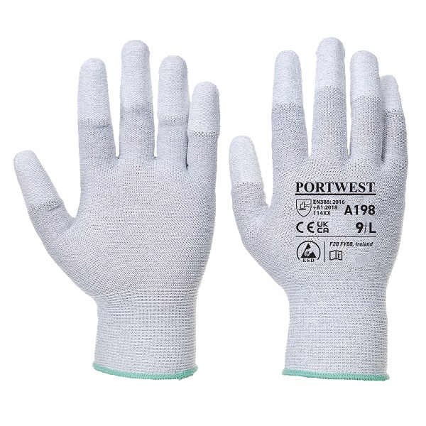 A198 Portwest Antistatic PU Fingertip Glove