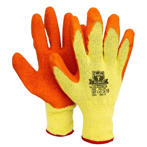 Safe T Economy Grip Gloves Orange 10 Gauge liner