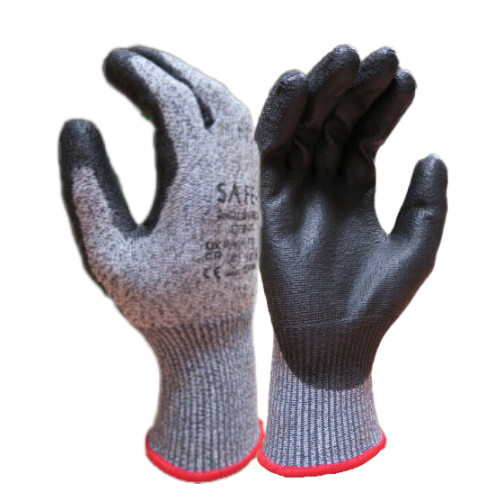 Safe T Cut C  Resistant Glove with Polyurethane Palm Finish Description: