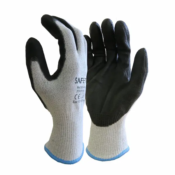 Safe T CUT D PU PALM COATED GREY LINER WORK Glove