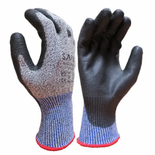 Safe T Cut C  Resistant Glove with Polyurethane Palm Finish Description: