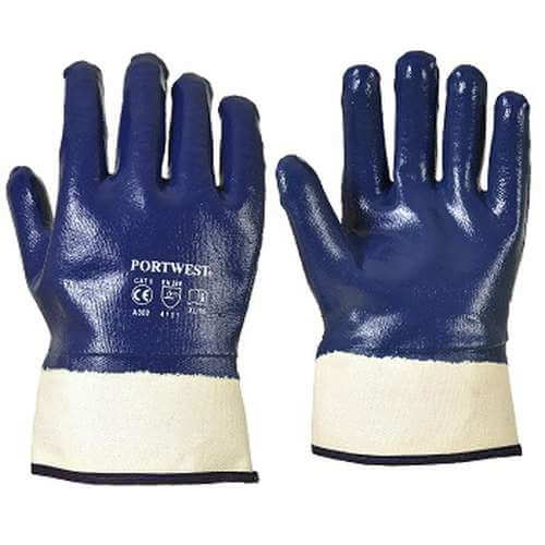 A302 PORTWEST Fulley DIPPED NITRILE SAFETY CUFF GLOVE