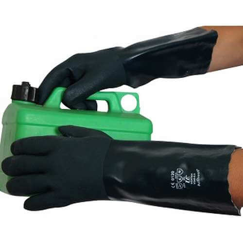 Premium double dipped green PVC gauntlet 45cm