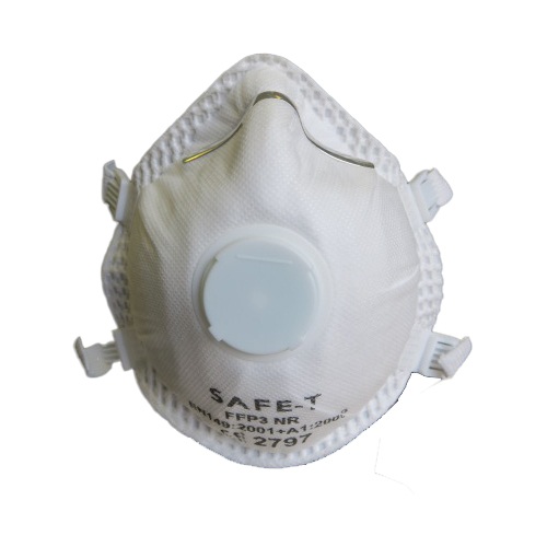 Safe - T Masks FFP3 Moulded Valved case of 120 = 88p each