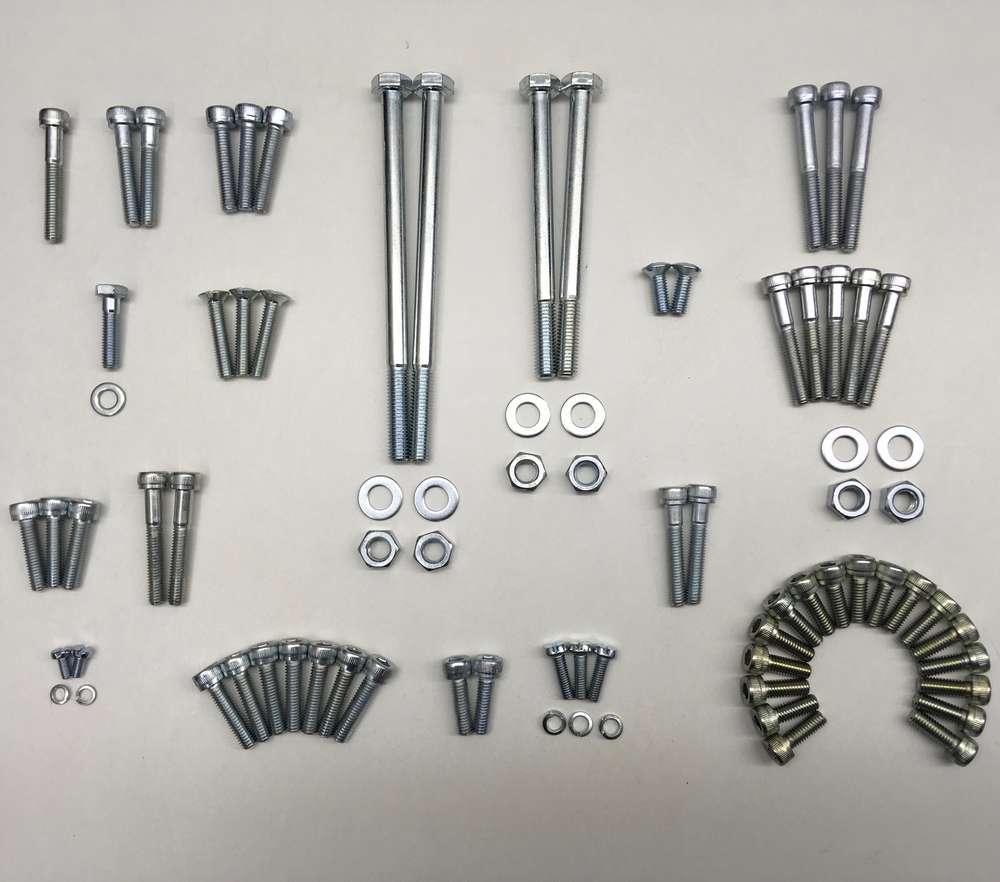 Ducati 250/350/450 zinc plated engine fasteners set (wide case)