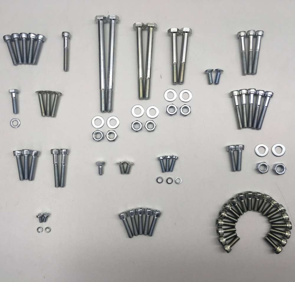 Ducati 100/125/160 zinc plated engine fasteners set (narrow case)