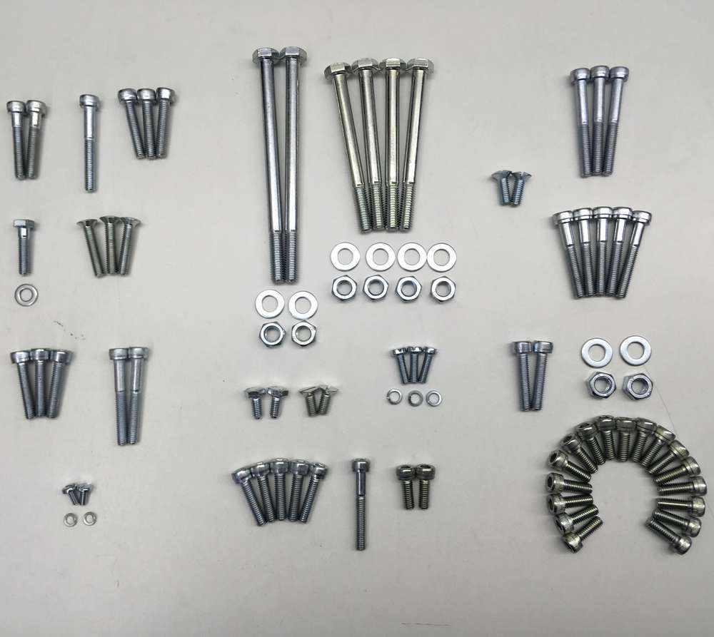 Ducati 175/200/250/350 zinc plated engine fasteners set (narrow case)
