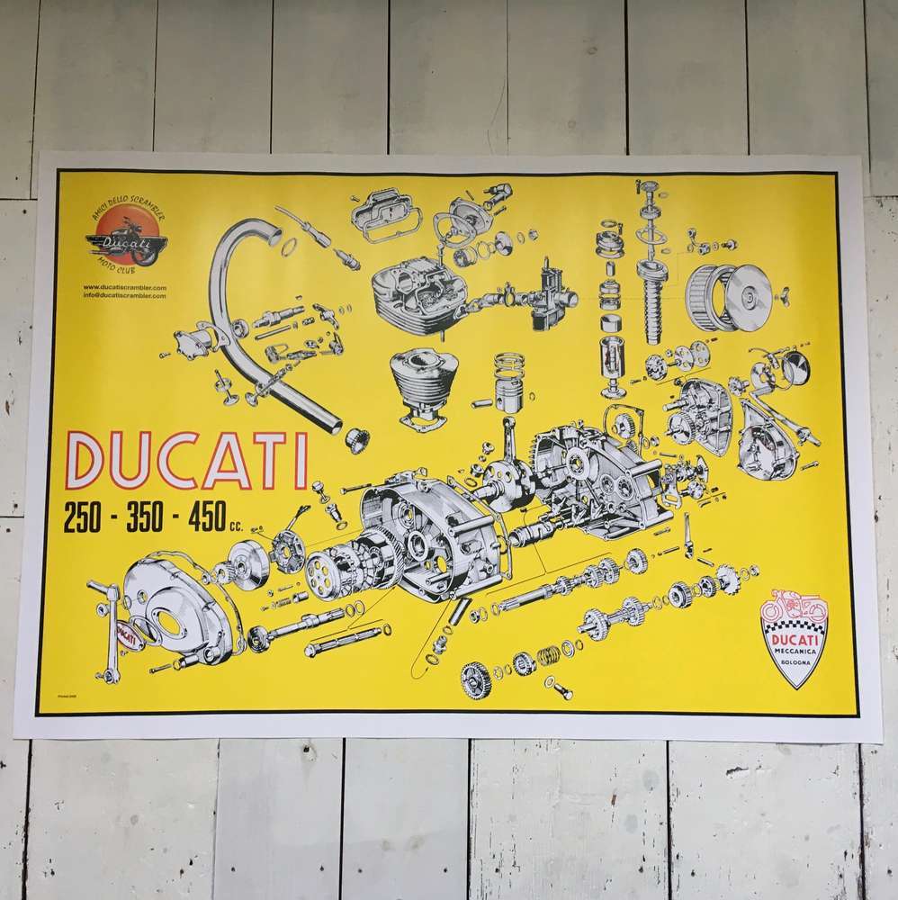 Ducati wide case engine poster