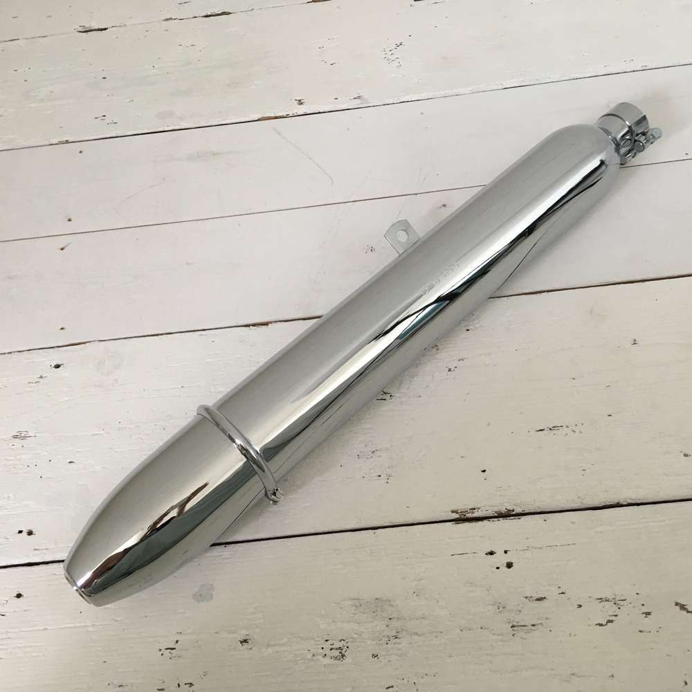 Ducati Single Silentium style silencer 38mm with embossed logo