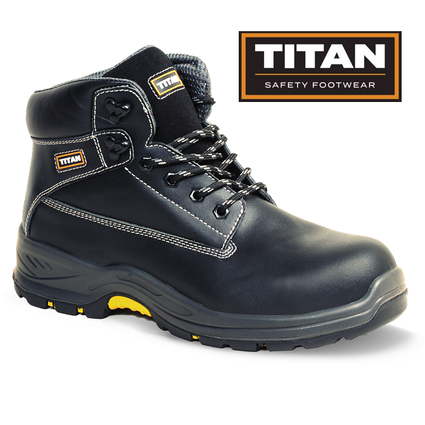 Titan Holton Black Smooth Leather Safety Boot