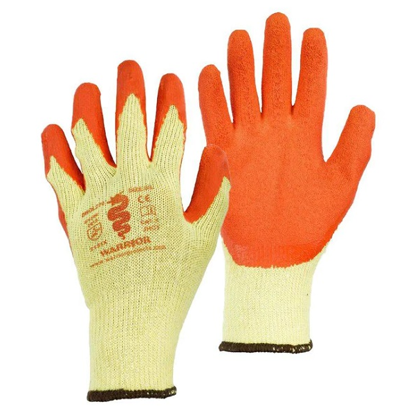 Warrior orange latex grip palm yellow polycotton liner