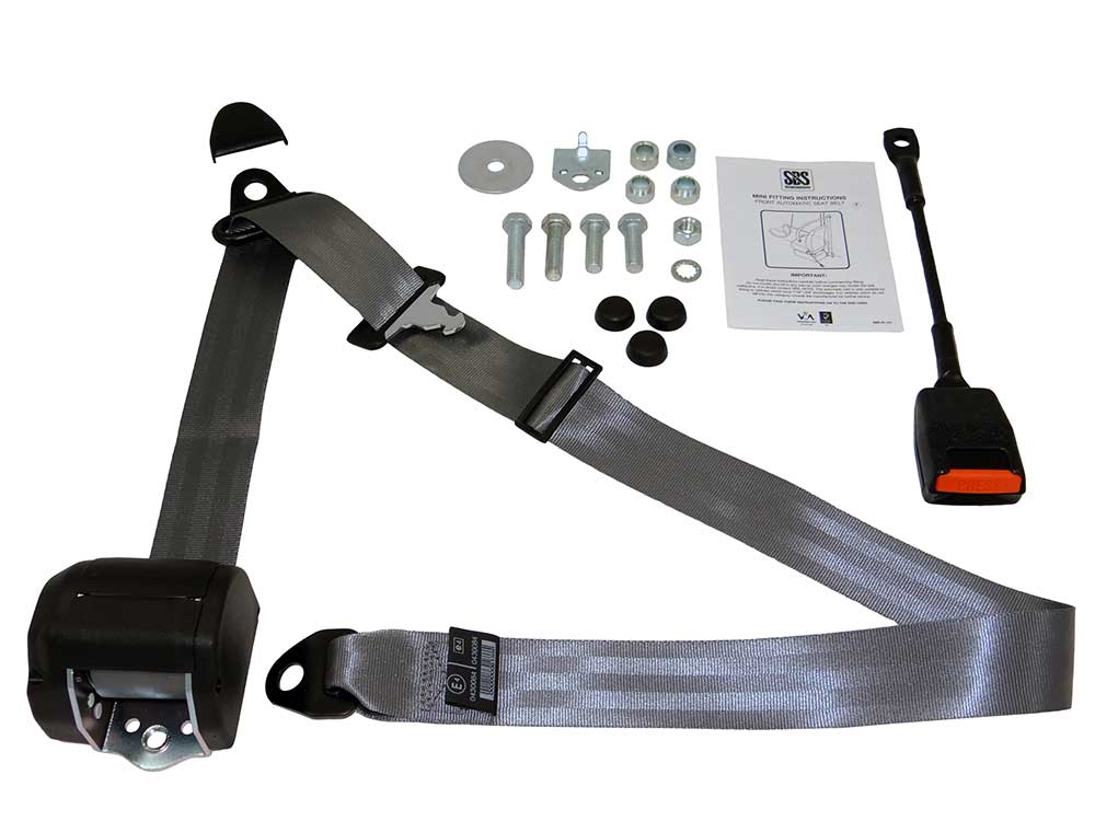 Classic Mini Front Seat Belt Kit - Grey